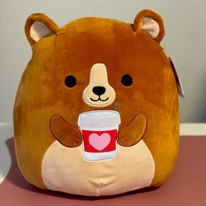 12” Inch Omar The Bear Heart Cup Valentines  Squishmallows HTF Squishmallow NEW